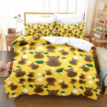 Kawaii Kapiibarad Voodipesukomplekt &Uuml;hekohaline Kaksik T&auml;issuuruses Kuninganna Kuningsuuruses Voodikomplekt T&auml;iskasvanute Laste Magamistuba Tekikoti Komplektid 3D voodikatte komplekt 70x133cm 2pcs