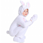 Laste Poiste T&uuml;drukute Sametine J&auml;nese Loomaga Kapuutsiga Kombinesoon Halloweeni Cosplay Kost&uuml;&uuml;mid Kooli Lava Draama Etendus Rollim&auml;ng Riietus XS valge