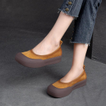 GKTINOO Uus Disain Kirjanduslik Stiil Naiste Madalad Platvormkingad Slip-On Mokassiinid Ehtne Lehma Nahk Madalad K&auml;sit&ouml;&ouml;na Valmistatud Retro Kingad 5