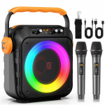 Karaoke masin 2 mikrofoniga, kaasaskantav Bluetooth k&otilde;lar 6,8 subwooferitega, Karaoke masin t&auml;iskasvanutele ja lastele, PA s&uuml;steemiga
