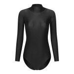 Naiste k&otilde;rge kaelusega body pikad varrukad trikoo &uuml;hev&auml;rviline lukuga seljal veniv v&otilde;imlemis-tantsu treeningriietus XL