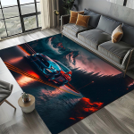 3D F-Ford Mustang v&otilde;idus&otilde;iduauto mootorratta vaip elutuppa, magamistuppa, kodu diivani kaunistamiseks, lasteala vaip libisemiskindel p&otilde;randamatt 60*90cm
