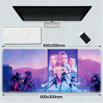 Kpop Deemon T&uuml;drukute Grupi Hiirematt, XXL Anime Klaviatuuripadi, M&auml;ngimiseks Paks Lauamatt, Mustust H&uuml;lgav Pind 60x30 cm