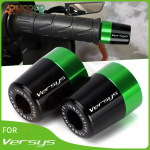 For KAWASAKI Versys 650 1000 versys 650 Versys650 Versys1000 Motorcycle Accessories CNC Handlebar Grips Handle Bar Cap End Versys LOGO Green