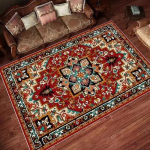 Klassikaline Punane P&auml;rsia Vaip Traditsiooniline Medaljoniga Vaip Vanaaegne Stiil Elutoa Sisustus Pestav Vaip Libisemiskindlad Vaibad Retro Dekoratsioon 80x120cm