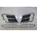 Rear+Front Fog Light Cover trim Chrome for 2014-2016 Volvo XC60 Fog Light Set black