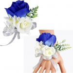 Kuninglik Sinine Randmekimp N&ouml;&ouml;bilill Komplekt Pulmalilled Kunstlilled Juubeliks Peole (Korsaažide ja rinnakaunistuste komplektid) Corsages and Boutonnieres