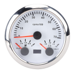 85mm Spidomeeter K&uuml;tusen&auml;idik 8 16V Voltmeeter 3 3 8 Tolli 3 &uuml;hes 7000RPM Spidomeeter Takomeeter 7 V&auml;rvi Taustavalgustus White Silver white