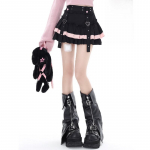 Jaapani Kawaii minikoogiseelikud Naiste magusad lapit&ouml;&ouml;d Lolita seksikad k&otilde;rge v&ouml;&ouml;kohaga seelikud Y2k gooti pitsiga esteetilised volangidega seelikud S must