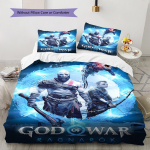 God of War Muster Voodipesu Tekikott Komplekt Tekikott Padjap&uuml;&uuml;r Kodu Kaunistus Kingitus (1 * tekikott + 2 * padjap&uuml;&uuml;ri, ilma s&uuml;damikuta) 135x200cm