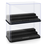 18CM Akr&uuml;&uuml;l Minifiguuride Vitriin Virnastatav ja Tolmukindel Ehitusklotside Vitriinkast Lego Tegevuskuju M&auml;nguasjade Hoiustamiseks black