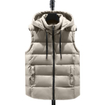 Puuvillane unisex vest kapuutsiga krae pingutusn&ouml;&ouml;r varrukateta t&otilde;mblukuga plekist taskutega vestimantel &Uuml;hev&auml;rviline paksendatud soe vest jakk XXXL valge