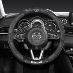 2025 Kuuma 38CM s&uuml;sinikkiust nahast rooliratta kate Mazda 2 3 CX5 CX30 CX8 CX3 Mazda2 6 5 CX9 BT50 jaoks Autotarvikud must