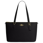 Coach Gallery 37 Metallist Logo Pealmine Taaskasutatud Nahast Totes Kott Naiste tote kotid CV402-IMBLK Basic Set (Bag+Dust Bag)