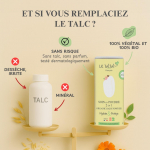 Lot de 2 SOINS EN POUDRE 2 EN 1 apaise, soulage les peaux fragiles 100% bio & v&eacute;g&eacute;tal poudrier 2x50g