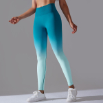 K&otilde;rge v&ouml;&ouml;kohaga gradient jooga s&auml;&auml;rised naiste fitness s&auml;&auml;rised &otilde;mblusteta kootud elastsed sukkp&uuml;ksid j&otilde;usaal jalgrattas&otilde;it puusa t&otilde;stvad p&uuml;ksid L mere laine