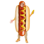 Unisex t&auml;iskasvanutele ja lastele Kuumad koerad Luksuslik kombinesoon Halloween Kuumad koerad kost&uuml;&uuml;m Toidu Kuum koer riietus Halloween Cosplay kost&uuml;&uuml;mid beige