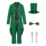 St. Patrick Kost&uuml;&uuml;m Leprechauni M&uuml;ts Smokingijakk Lips P&uuml;ksid Sukad P&uuml;ha Patricku P&auml;eva R&otilde;ivad Cosplay Halloweeni Kost&uuml;&uuml;m blue