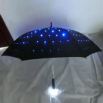 LED-valgusti UV-vihmavari Taskulambi funktsioon Helendav Dekoratiivne Valgustusega Vihmavari Fotograafiaks Lavastuseks Kaunistuseks full-fiber&8K must