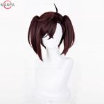 Kvaliteetne Momo Ayase Ekalun Cosplay Parukas Anime Dandadan Cosplay L&uuml;hike Pruun Kuumakindel Juuksed Anime Cosplay Parukad + Parukakate black