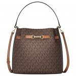 Michael Kors Carson Monogrammi Logotr&uuml;kiga Kunstnahast T&otilde;mblukuga K&auml;ekott Keskmine Naiste T&otilde;mblukuga K&auml;ekotid Tume Pruun Tammepruun 35R6G2ZS6B-BROWN Basic Set (Bag+Dust Bag)