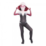 Superkangelanna Naiste T&auml;iskasvanute Bodysuit Halloweeni Cosplay Jumpsuit Spider-Verse Gwen Stacy Kost&uuml;&uuml;mi jaoks Pikkus 160-170cm L valge
