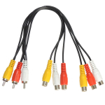 KAUMO AV-jagaja Isane Emased x2 2-suunaline kaabel (RCA punane/valge/kollane 3-pin) - (RCA punane/valge/kollane 6-pin)