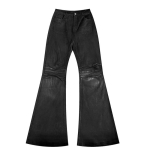 ROADVIBE Ameerika Retro Raskeraskust&ouml;&ouml;stus High Street Kaetud Mikro-Laia &Auml;&auml;rega Teksap&uuml;ksid Meestele ja Naistele Must Gooti Vintage Vabaaja L&otilde;dvad Teksap&uuml;ksid M must