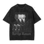 Gootika Rock Marilyn Manson Antichrist Superstar Graafiline Tr&uuml;kk Vintage Pesuga T-s&auml;rk Unisex T&auml;navastiil YK Mood 2XL black