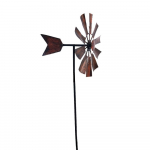 Kvaliteetne K&otilde;rge 24*73cm Sepistatud Rauast Metallist P&ouml;&ouml;rlev Tuuleveski 8 V&auml;rvi Metallist Tuuleveski Muru Pinwheel Dekoratsioonitarbed
