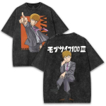 Mob Psycho Reigen Arataka Tr&uuml;kitud T-s&auml;rk Mehed Naised Retro Pesitud T-s&auml;rgid Puuvillane T-s&auml;rk L&uuml;hikeste Varrukatega R&otilde;ivad Harajuku T-s&auml;rk S gray