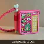 Razr 50 ultra &uuml;mbris Armas funda Motorola rarz 50 ultra jaoks koos pliiatsiga, Motorola Razr 50 ultra &uuml;mbrised 3D Unistuste J&auml;nes Gradient Punane Roosa V&auml;rviline Kate For Motorola Razr 50 Ultra