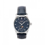 LONGINES Master Series Automaatne Mehaaniline Liikumine Kuufaasi Teemantidega Kaunistatud 34mm Sinine Ketas Roostevabast Terasest Korpus Nahast Alligaatori Rihm L2.409.4.97.0 sinine