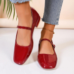 Mary Jane naiste kingad Uued moodsad keskmise kontsaga naiste &uuml;ksikud kingad Pehmed ja mugavad punased balletikingad Zapatos De Mujer 35 punane