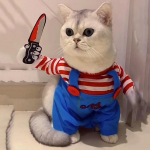 Naljakad kassi riided Halloweeni Cosplay kost&uuml;&uuml;mid v&auml;ikestele ja keskmistele koertele Kassidele Loomingulised lemmikloomade peo Kutsika kombinesoonid Pehme soe kassi mantel XS（old）