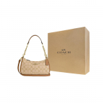 COACH Teri L&otilde;uend Gladeda Nahaga K&auml;ekott, &Otilde;lakott Keskmine Naiste Kuldne Hele Khaki Gift Box Set (Basic Set + Yellow Gift Box)