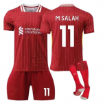 2024/2025 Liverpool Salah Laste Kodus&auml;rk Punane Pol&uuml;ester Spordir&otilde;ivad 100-110 CM
