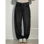 VIONA L&auml;ikivad Kivist Kottis Naiste Laiad P&uuml;ksid T&auml;ielikult Teemantidega Laiad P&uuml;ksid Laisad Denim P&uuml;ksid Vintage Pesuga P&uuml;ksid Vabaaja P&uuml;ksid S gray