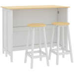 K&ouml;&ouml;gisaare k&auml;ru 2 tabureti, kokkupandava t&ouml;&ouml;pinnaga, 2 kappi 4 uksega, moodne disain, valge 110 x 60 x 90 cm