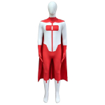 Meeste Invincible Cosplay Kost&uuml;&uuml;m Omni Cos Jumpsuit Zentai Bodysuit Superkangelase Jumpsuit &Uuml;likond Keepiga Halloweeni Karnevali Peo Komplekt M red