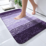 Homaxy Vannitoavaipade Matid Eriti Pehmed Imavad Mikrofiibrist Vannimatid Libisemiskindlad Pl&uuml;&uuml;sist Kohevad Masinpestav Vaip Vannitoa P&otilde;randavaibad 51X81cm lilla