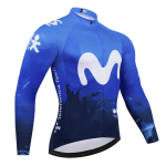 Movistar Hingav Ropa Ciclismo Hombre 2026 Meeskonna Triatloni Rattas&auml;rgi Komplekt MTB Pikak&auml;elised Rattap&uuml;ksid Komplekt Rattariided L blue