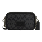 COACH Wyatt Signature kaetud l&otilde;uend sileda vasikanahaga &otilde;lakott, crossbody kott v&auml;ike meeste must CM109-QBMI5 One Size 1