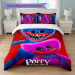 Poppy Playtime Tr&uuml;kiga 3-osaline tekikottide komplekt 1 tekikott ja 2 padjap&uuml;&uuml;ri Pehme voodipesu koduseks magamistoaks 180cm*210cm