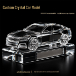 3D automudel K9 kristallist, k&otilde;rge l&auml;bipaistvusega ja sisegraveerimisega custom made