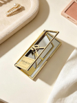 YSL Meigi Lisatarvik Kokkupandav Kompaktne Peegel, Kaasaskantav Kahepoolne Kosmeetikapeegel Alusega, Kuldne Metallist Taskupeegel Reisimiseks Igap&auml;evaseks Meikimiseks kuld