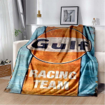 G-gulfs-s Racing Team Prindiga Flanellitekk &Uuml;lipehme Soe Tekk Diivani Magamistoa Auto Kodu Dekooriks Kerge Siseruumide Voodipesu 100x150cm orange