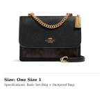 COACH Klare nahast &otilde;lakott V&auml;ike Naiste Must 91019-IMAA8 One Size 1 black
