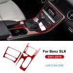 Mercedes Benz SLK R172 2011 2012 2013 2014 2015 2016 jaoks Ehtne Pehme S&uuml;sinikkiust Viimistluskleebis Auto Keskjuhtimise K&auml;igukangi Paneeli Tarvikud Red LHD