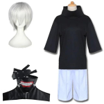 Anime Tokyo Ghoul Kaneki Ken Mask Cosplay Kost&uuml;&uuml;m S&auml;rk L&uuml;hikesed Topid Mehed Naised Halloweeni Peo R&otilde;ivastus L oranž